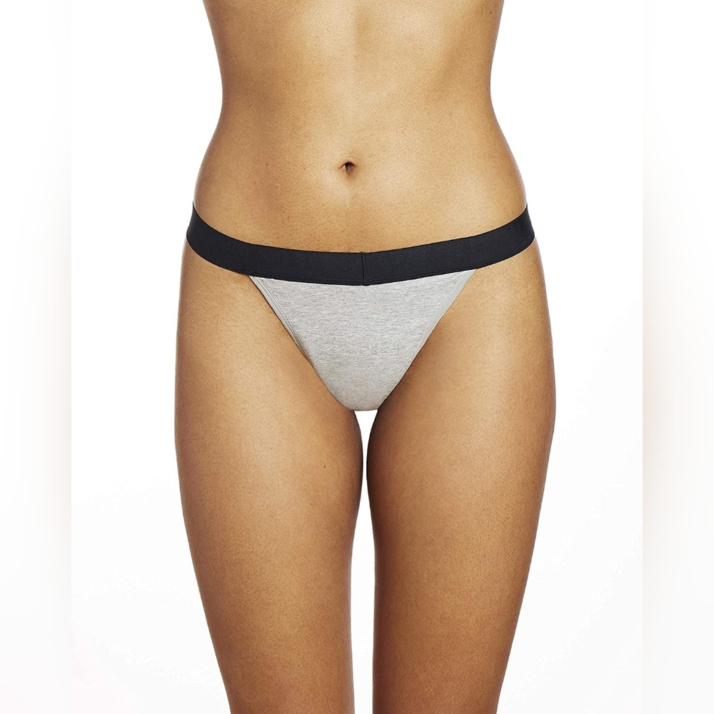 NWT - THINX Cotton Thong in Grey